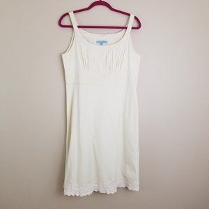 Antonio Melani Cream sleeveless dress pleated 14